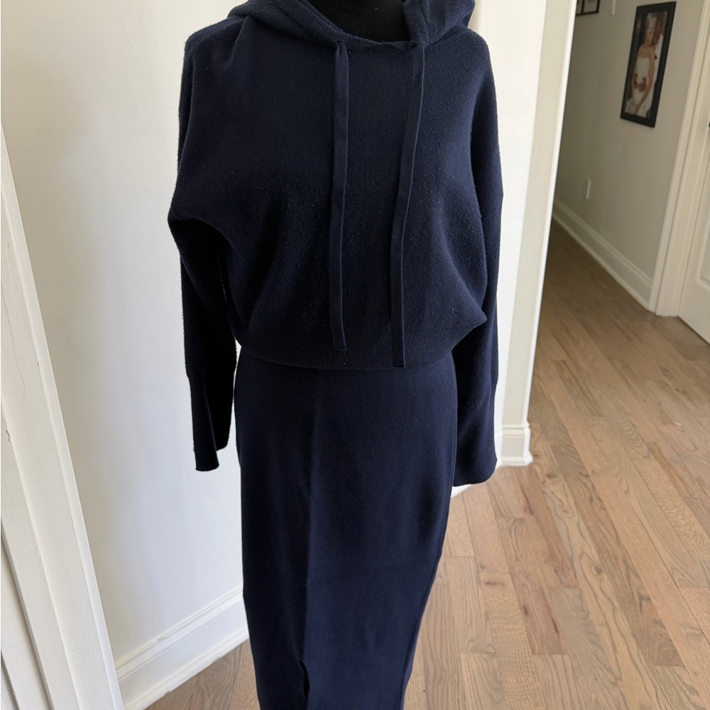 NWT Target Navy Knit Hooded Maxi Skirt Set